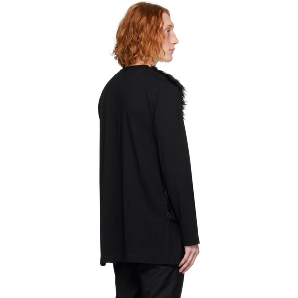  Comme des Garcons Homme Plus Black Paneled Faux-Fur Long Sleeve T-Shirt 232347M213003