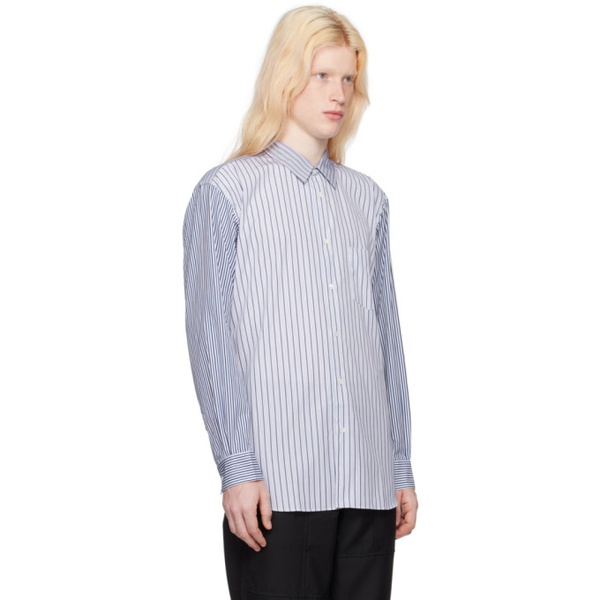  Comme des Garcons Shirt Navy & White Striped Shirt 232270M192024