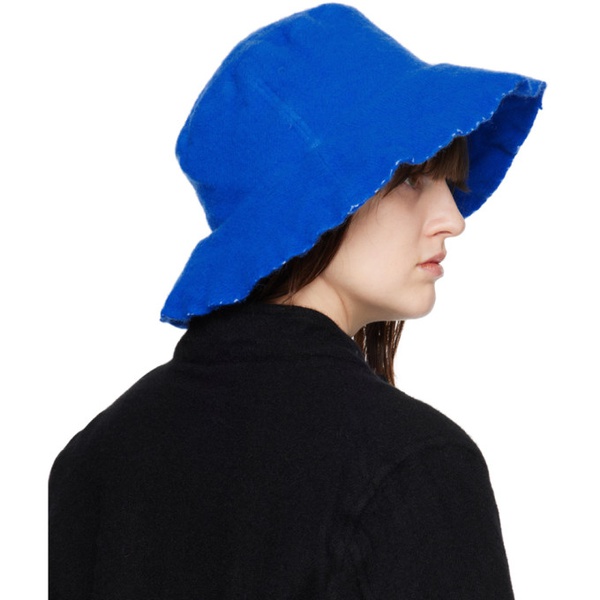  Comme des Garcons Shirt Blue Wool Nylon Tweed Bucket Hat 232270F015003