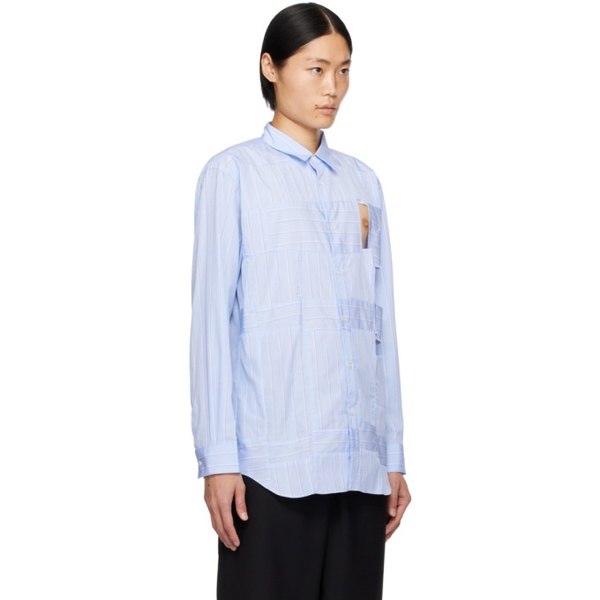  Comme des Garcons Shirt Blue Patchwork Shirt 232270M192035