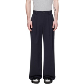 Commission Navy Pleated Trousers 241400M191001