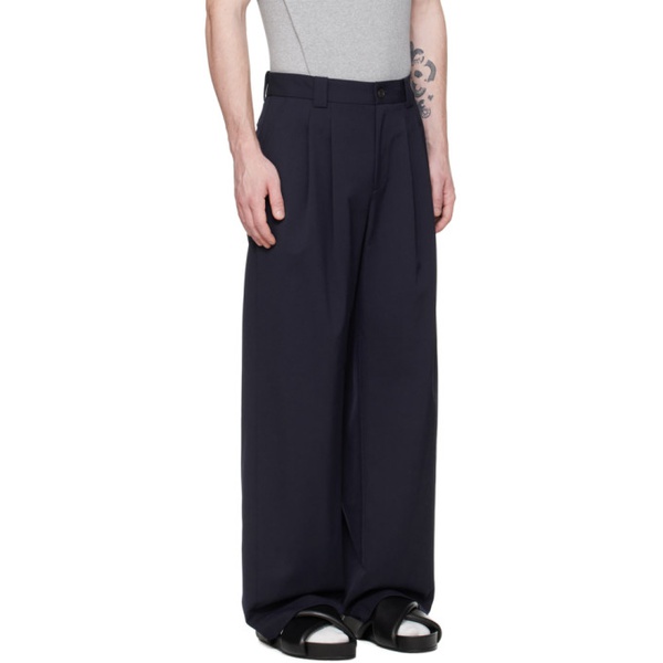  Commission Navy Pleated Trousers 241400M191001