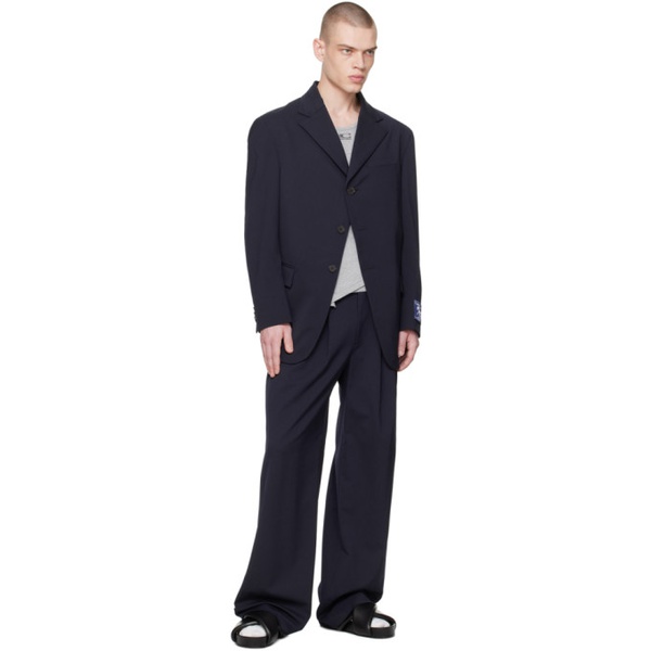  Commission Navy Pleated Trousers 241400M191001