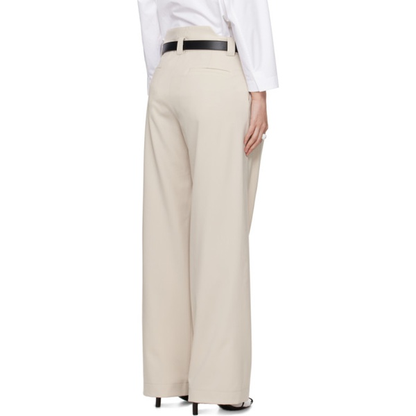  Commission Beige Pleated Trousers 241400F087000