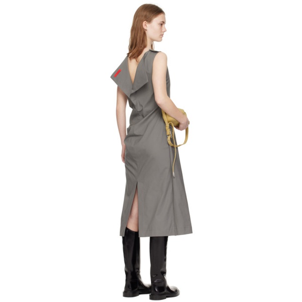  Commission Gray Double Crewneck Midi Dress 241400F054001