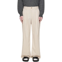Commission Beige Pleated Trousers 241400M191000