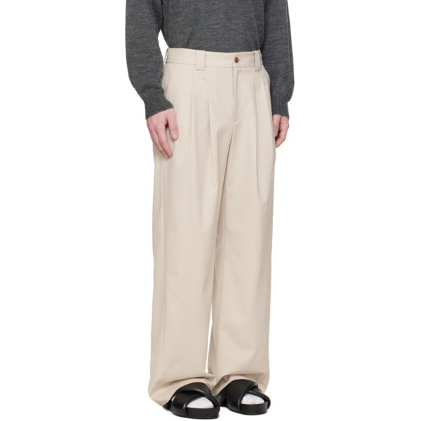  Commission Beige Pleated Trousers 241400M191000