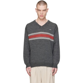 Commission Gray Stripe Sweater 241400M206000