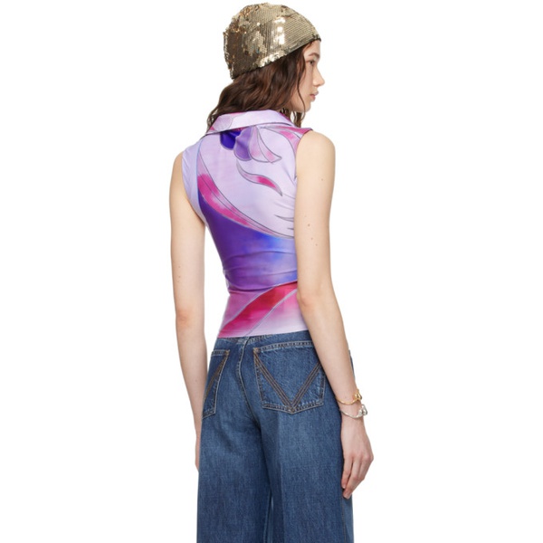 Conner Ives Purple Printed Tank Top 241954F111000