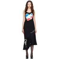 Conner Ives Black Reconstituted Midi Dress 241954F054005