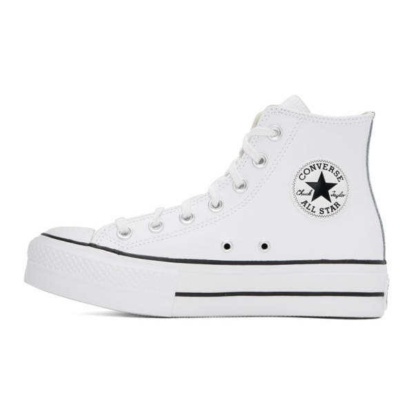 컨버스 Converse White Chuck Taylor All Star Lift Leather Sneakers 241799M236028