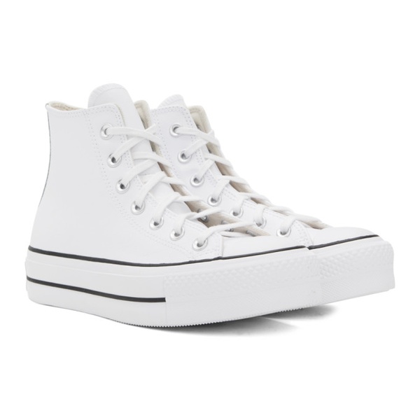  컨버스 Converse White Chuck Taylor All Star Lift Leather Sneakers 241799M236028