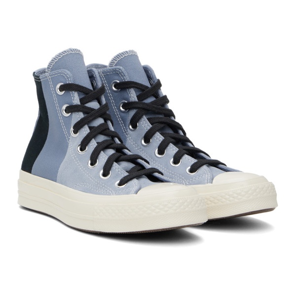  컨버스 Converse Blue & Black Chuck 70 Patchwork Suede Sneakers 241799F127071