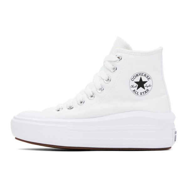  컨버스 Converse White Chuck Taylor All Star Move High Top Sneakers 241799F127083
