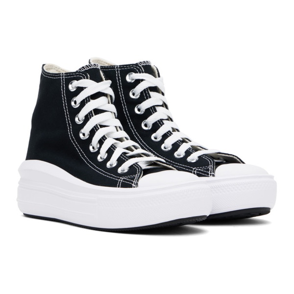  컨버스 Converse Black & White Chuck Taylor All Star Move High Top Sneaker 241799F127084