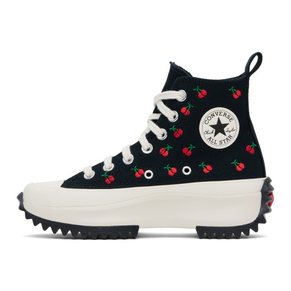  컨버스 Converse Black Run Star Hike Platform Cherries High Top Sneakers 241799F127060