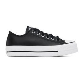 컨버스 Converse Black Chuck Taylor All Star Platform Leather Low Top Sneakers 242799M237000