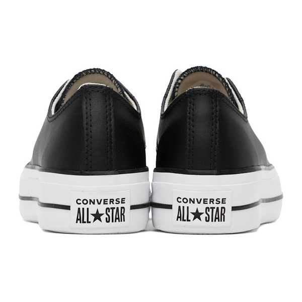  컨버스 Converse Black Chuck Taylor All Star Platform Leather Low Top Sneakers 242799M237000