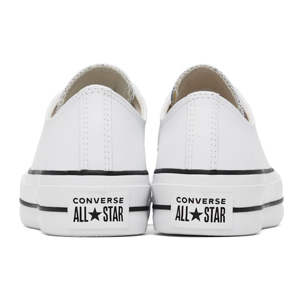  컨버스 Converse White Chuck Taylor All Star Platform Leather Low Top Sneakers 242799M237001