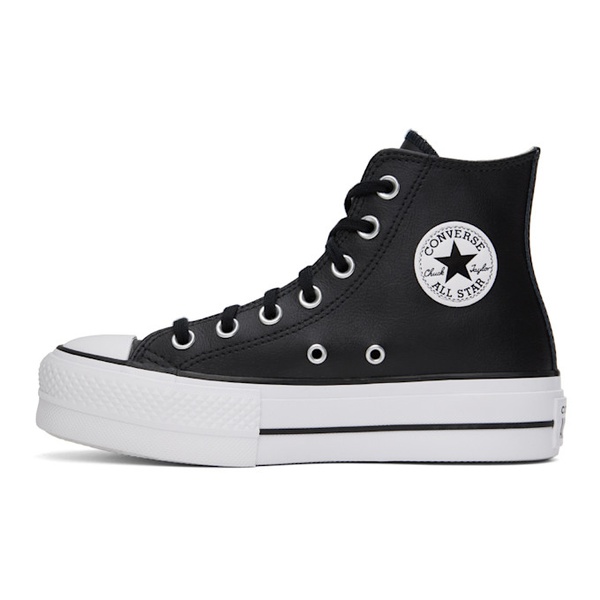  컨버스 Converse Black Chuck Taylor All Star Lift Leather High Top Sneakers 242799F127019