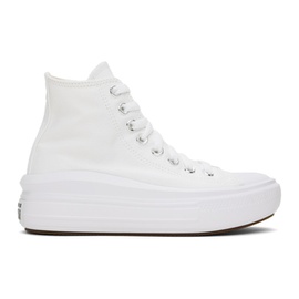 컨버스 Converse White Chuck Taylor All Star Move High Top Sneakers 242799F127016