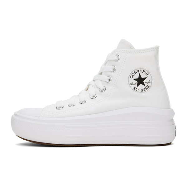  컨버스 Converse White Chuck Taylor All Star Move High Top Sneakers 242799F127016