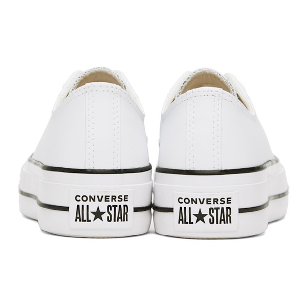 컨버스 Converse White Chuck Taylor All Star Platform Leather Low Top Sneakers 242799F128020
