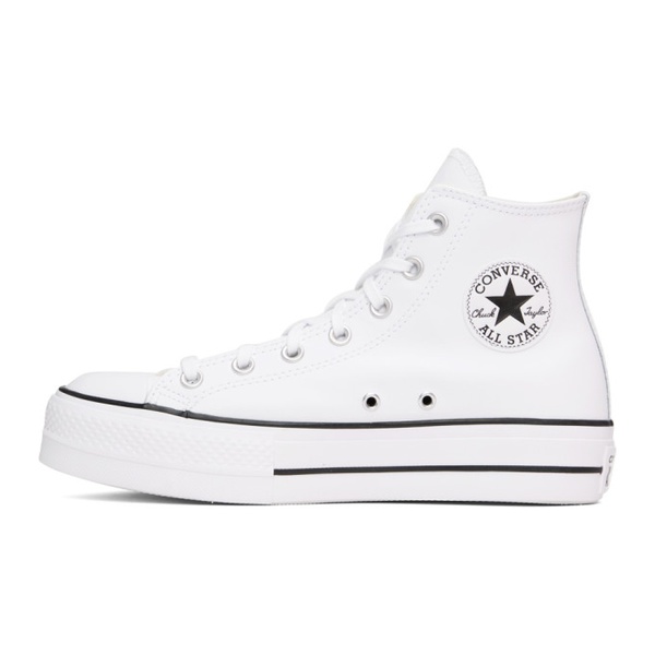  컨버스 Converse White Leather Chuck Taylor All Star Platform Sneakers 231799M236045