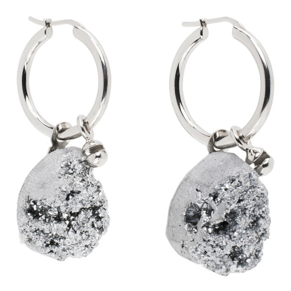  코페르니 Coperni Silver Meteorite Earrings 232325F022006