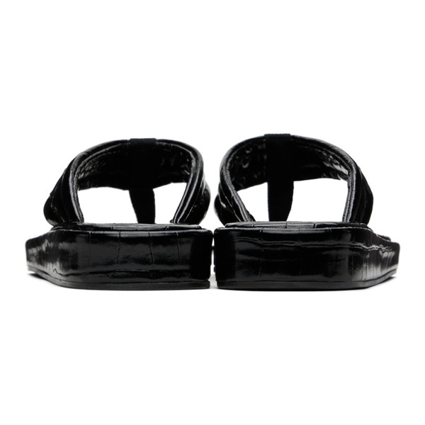  코페르니 Coperni Black Branded Flip Flops 241325F124003