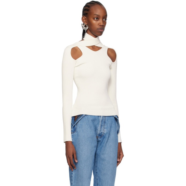  코페르니 Coperni 오프화이트 Off-White Cutout Sweater 241325F096003