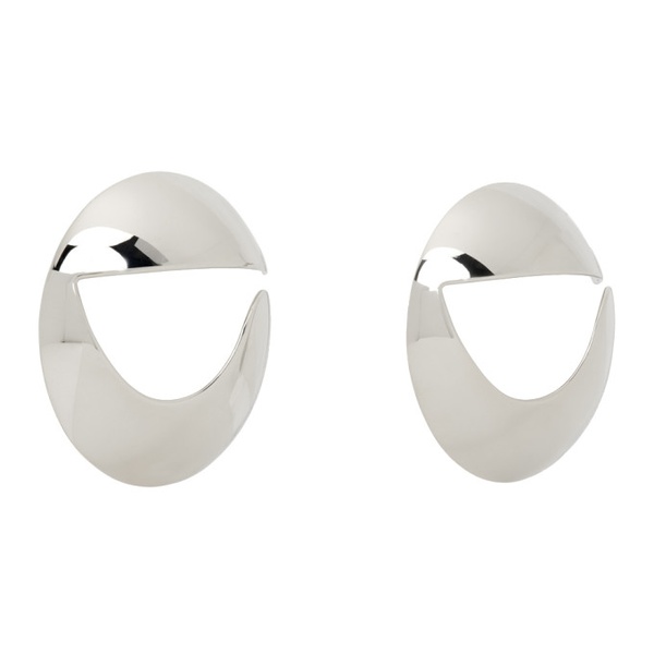  코페르니 Coperni Silver Logo Earrings 231325F022006
