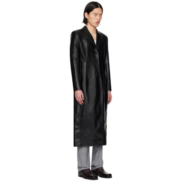  코페르니 Coperni Black Button Faux-Leather Coat 241325M176000