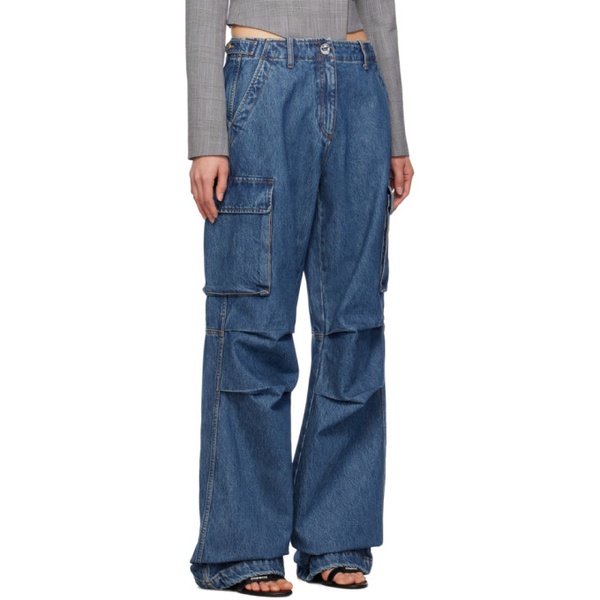  코페르니 Coperni Blue Wide Leg Denim Cargo Pants 241325F069009