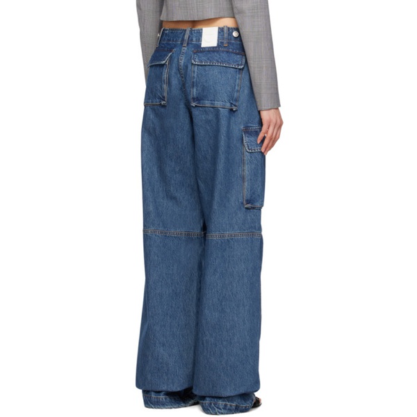  코페르니 Coperni Blue Wide Leg Denim Cargo Pants 241325F069009