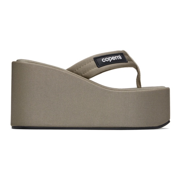  코페르니 Coperni Gray Branded Wedge Sandals 241325F125011