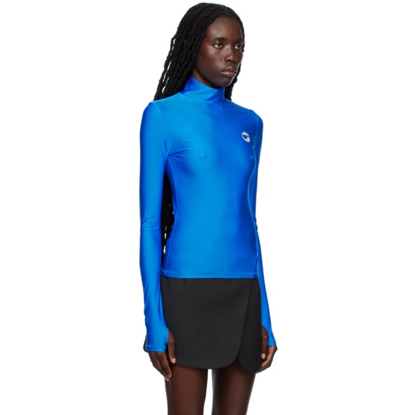  코페르니 Coperni Blue High Neck Long Sleeve T-Shirt 232325F099006