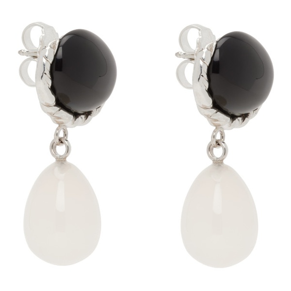  Corali Silver & Black Embleme Earrings 241396F022003