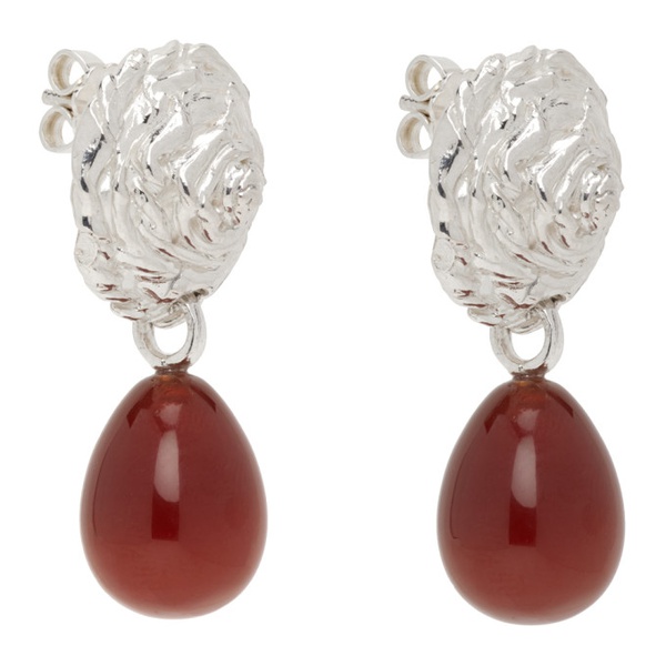  Corali Silver & Red Breton Carnelian Earrings 241396F022002