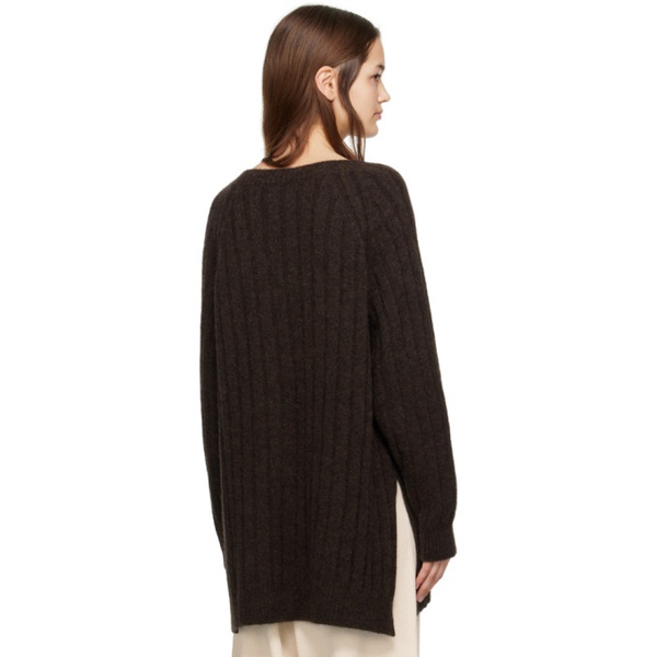  Cordera Brown Oversized Sweater 231909F100000