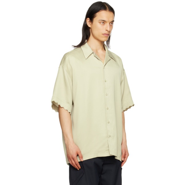  Cornerstone Green Scalloped Shirt 231366M192001