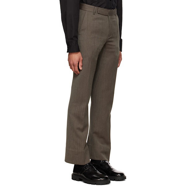  Cornerstone Brown Bell-Bottom Trousers 222366M191003