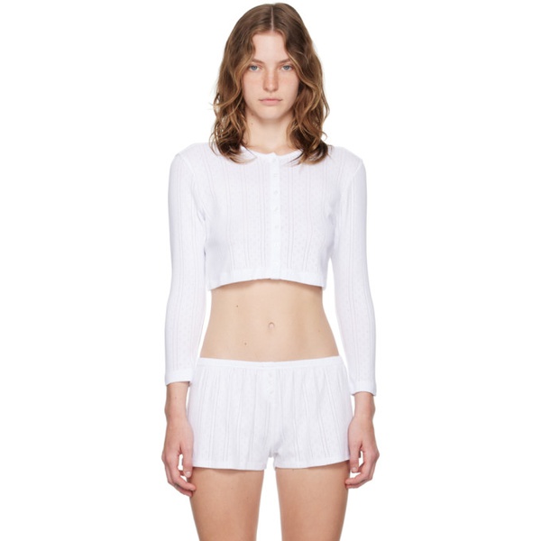  Cou Cou White The Crop Cardigan 242492F095002