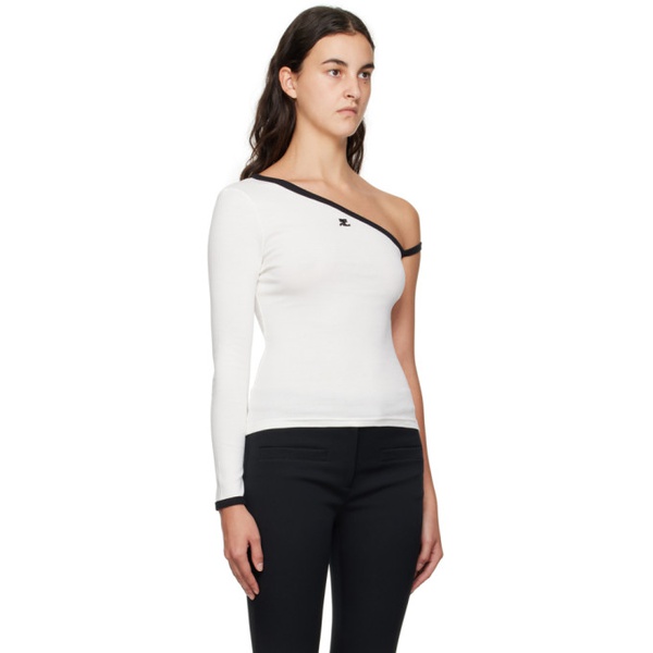  Courreges White Asymmetric T-Shirt 232783F110004