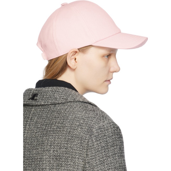  Courreges Pink Embroidered Cap 232783F016003