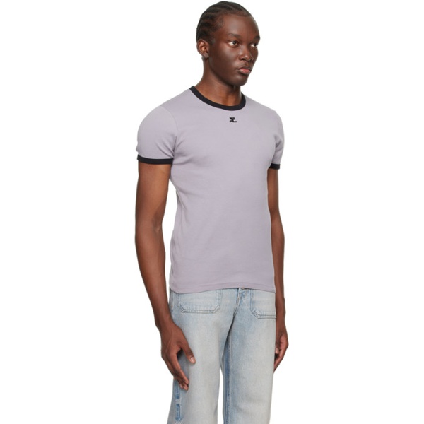  Courreges Gray Contrast T-Shirt 241783M213009