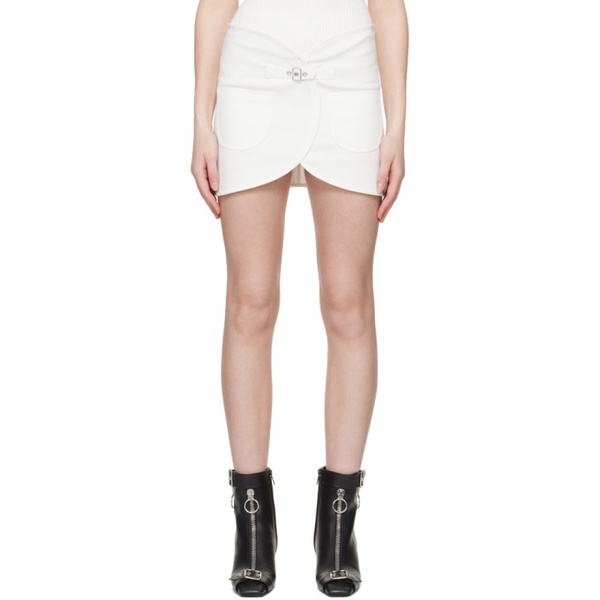  Courreges White Ellipse Denim Miniskirt 241783F090013