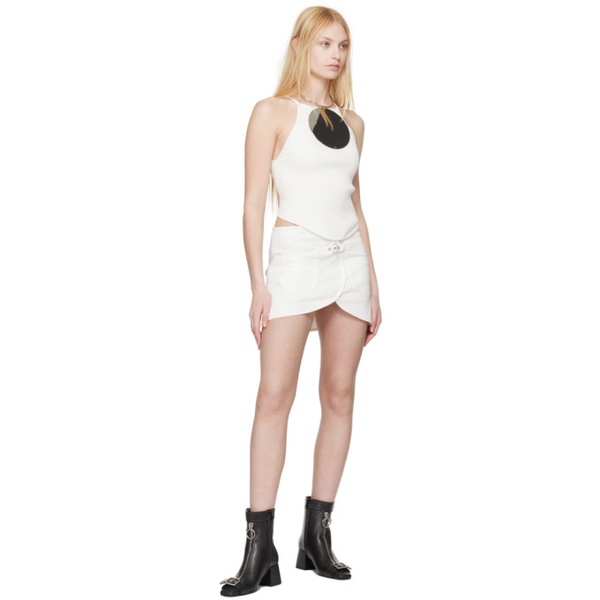  Courreges White Ellipse Denim Miniskirt 241783F090013