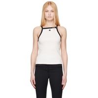 Courreges White & Black Buckle Tank Top 241783F111014