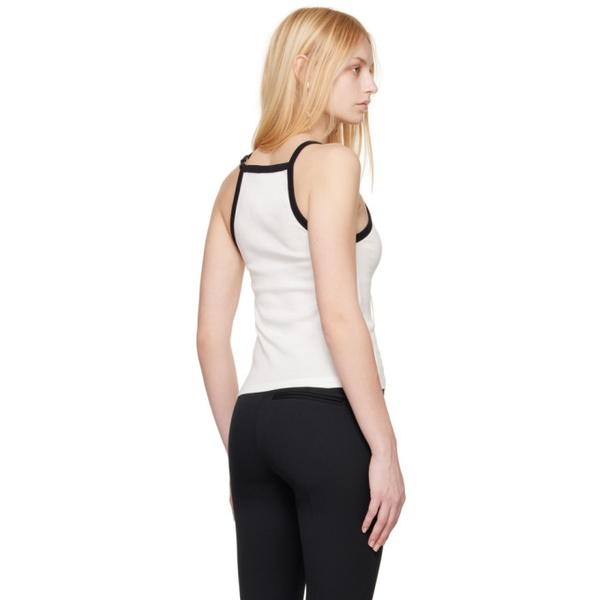  Courreges White & Black Buckle Tank Top 241783F111014
